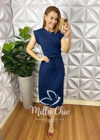 Conjunto Jordânia Moletinho - Azul Marinho - Milla Chic