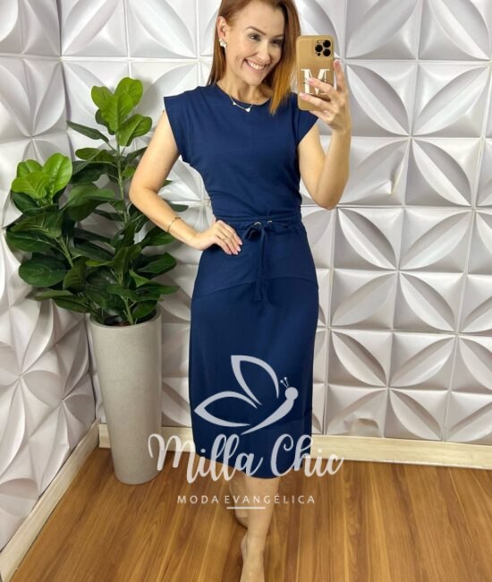 Conjunto Jordânia Moletinho - Azul Marinho - Milla Chic