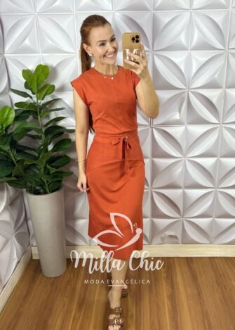 Conjunto Jordânia Moletinho - TerraCota - Milla Chic