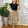 Saia Dany Viscolinho - Nude - Milla Chic