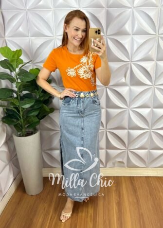 Saia Jeans Nina - Milla Chic