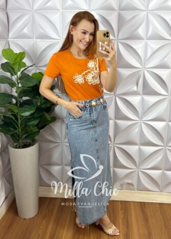 Saia Jeans Nina - Milla Chic