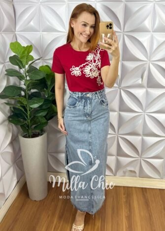 Saia Jeans Nina - Milla Chic