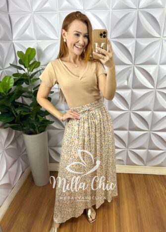 Milla Chic - millachic com br saia longa hortensia em viscolinho 3 Saia Longa Hortênsia Em Viscolinho - Milla Chic