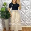Saia Mel Viscolinho - Milla Chic