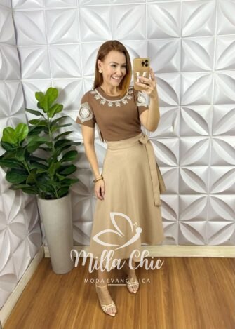 Saia Monalisa Envelope - Areia - Milla Chic