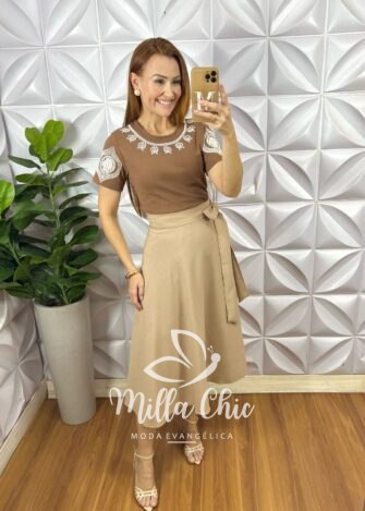 Saia Monalisa Envelope - Areia - Milla Chic