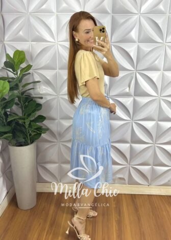 Milla Chic - millachic com br saia odessa em viscolinho 1 Saia Odessa Em Viscolinho - Azul - Milla Chic