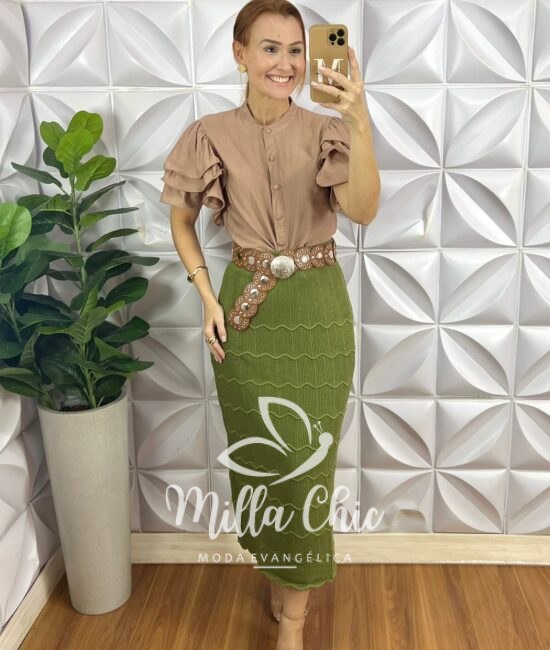 Saia Tricot Verona - Verde - Milla Chic