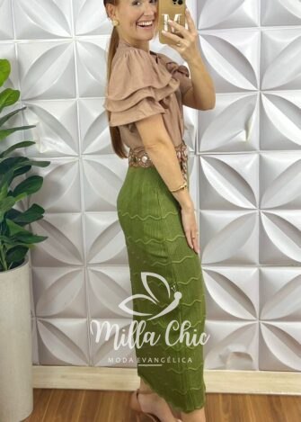 Saia Tricot Verona - Verde - Milla Chic