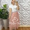 Saia Tule Flor Marina - Rosa - Milla Chic