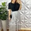 Milla Chic - millachic com br saia turquia em chiffon acetinado branca copia Saia Turquia Em Chiffon Acetinado - Cinza - Milla Chic
