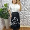 Milla Chic - millachic com br saia turquia em chiffon acetinado preta Saia Turquia Em Chiffon Acetinado - Preta - Milla Chic