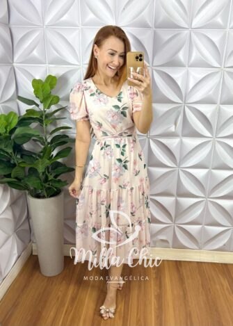 Vestido Abigail Em Tule - Nude - Milla Chic