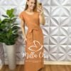 Vestido Armênia em Viscosarja - Marrom - Milla Chic