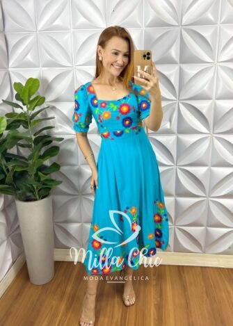 Vestido Bordado Magnólia - Milla Chic