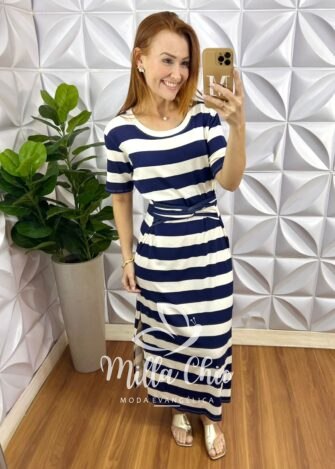 Vestido Capri Viscolycra - Azul - Milla Chic