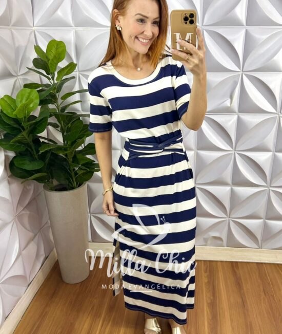 Vestido Capri Viscolycra - Azul - Milla Chic