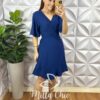 Milla Chic - millachic com br vestido envelope abigail liso azul marinho Vestido Envelope Abigail Liso - Azul Marinho - Milla Chic