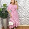 Milla Chic - millachic com br vestido envelope abigail longo rosa Vestido Envelope Abigail Longo - Rosa - Milla Chic