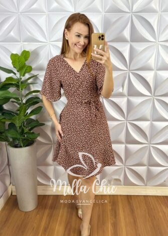 Vestido Envelope Abigail - Marrom - Milla Chic