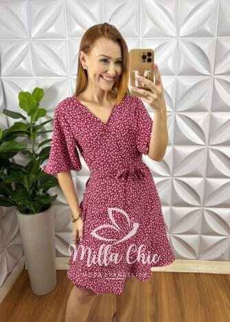 Vestido Envelope Abigail - Cereja - Milla Chic