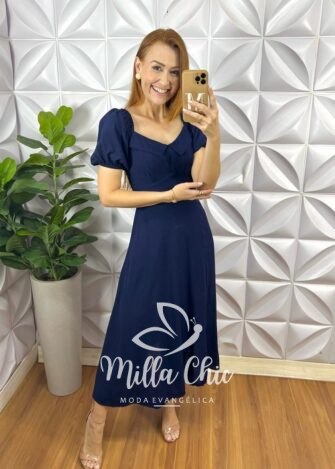 Vestido Florence - Azul Marinho - Milla Chic