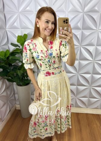 Vestido Flórida Lesie Algodão Estampada - Milla Chic