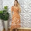 Milla Chic - millachic com br vestido georgia viscolinho azul marinho copia Vestido Geórgia Viscolinho Estampado - Marrom - Milla Chic