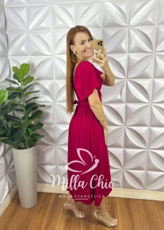 Vestido Geórgia Viscolinho Cereja - Milla Chic