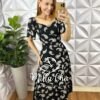 Milla Chic - millachic com br vestido georgia viscolinho estampado marrom copia Vestido Geórgia Viscolinho Estampado - Preto - Milla Chic