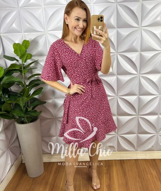 Vestido Envelope Abigail - Cereja - Milla Chic