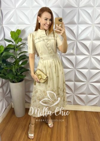 Vestido Hadassa Lesie Algodão 3D - Milla Chic
