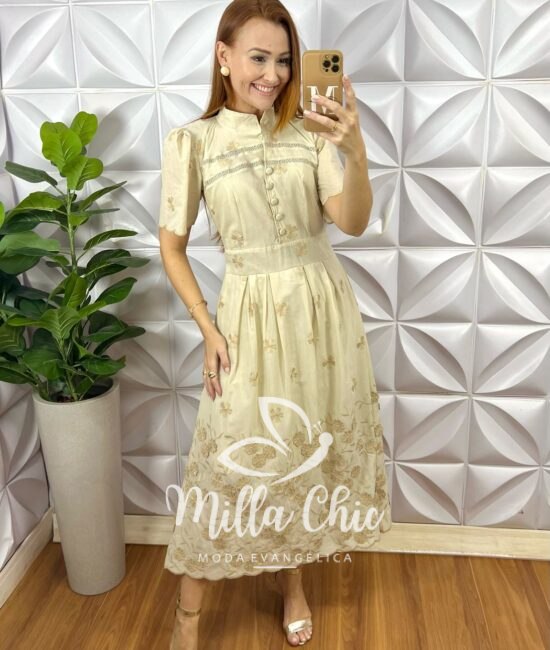 Vestido Hadassa Lesie Algodão 3D - Milla Chic