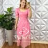 Vestido Lonice Em Lesie De Algodão Bordada - Milla Chic