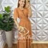Milla Chic - millachic com br vestido ninive em chiffon marrom Vestido Ninive Em Chiffon - Marrom - Milla Chic