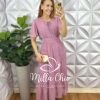 Vestido Ninive Em Chiffon - Rosé - Milla Chic
