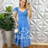 Milla Chic - millachic com br vestido paris em linho azul Vestido Paris Em Linho - Azul - Milla Chic