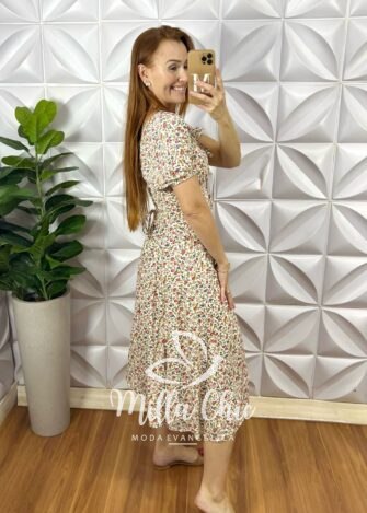 Vestido Lia Camponesa - Branco - Milla Chic