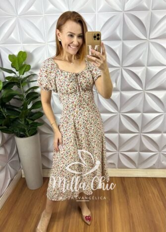 Vestido Lia Camponesa - Branco - Milla Chic