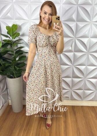 Vestido Lia Camponesa - Branco - Milla Chic