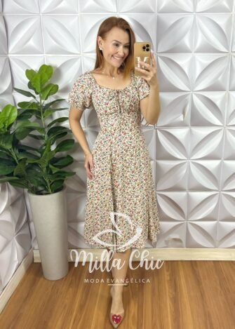 Vestido Lia Camponesa - Branco - Milla Chic