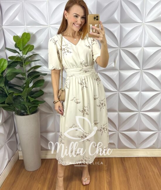 Vestido Raquel Em Chiffon - Branco - Milla Chic