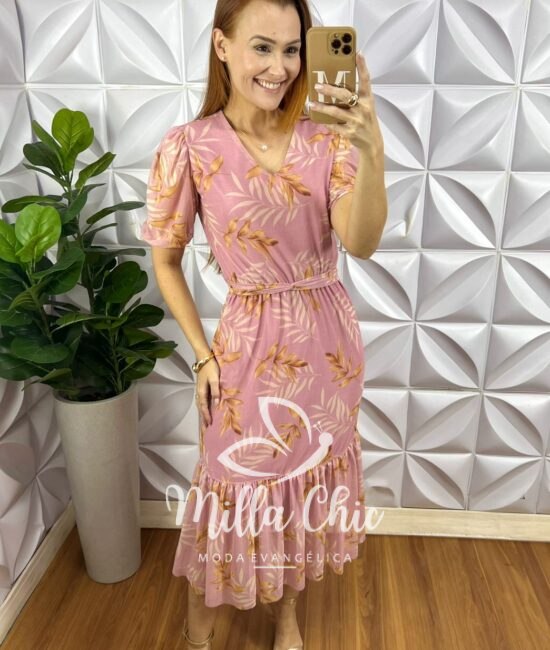 Vestido Romana Tule Estampado - Milla Chic