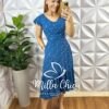 Vestido Safira Viscolinho - Azul Florido - Milla Chic