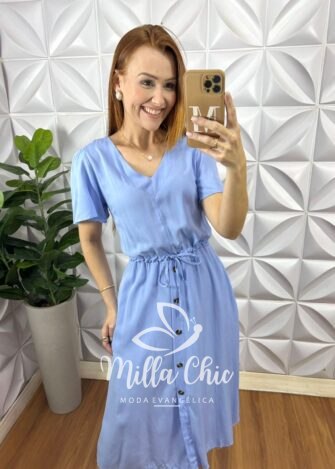 Vestido Sevilla Viscolinho - Azul - Milla Chic