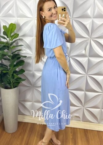 Vestido Sevilla Viscolinho - Azul - Milla Chic