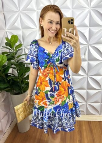 Vestido Viena Floral Azul - Milla Chic