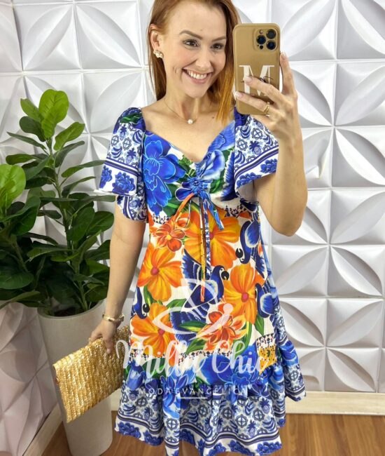 Vestido Viena Floral Azul - Milla Chic