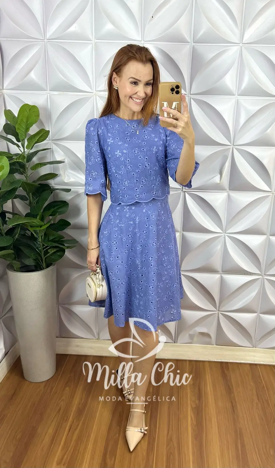 Conjunto Jardins Lesie Algodão 3D – Azul – Milla Chic Conjunto Jardins Lesie Algodão 3D - Azul - Milla Chic